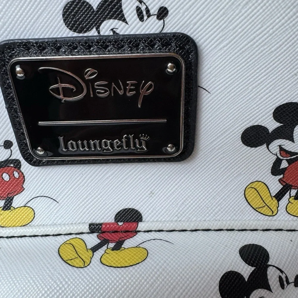 Disney Parks Loungefly White All Over Mickey Mouse Classic Backpack White Black